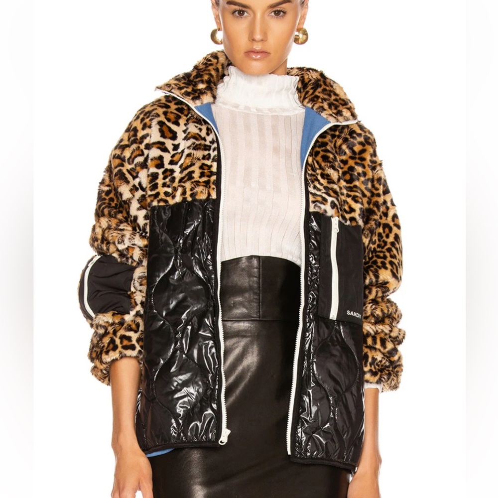 Sandy Liang Leopard Print Fur Fleece